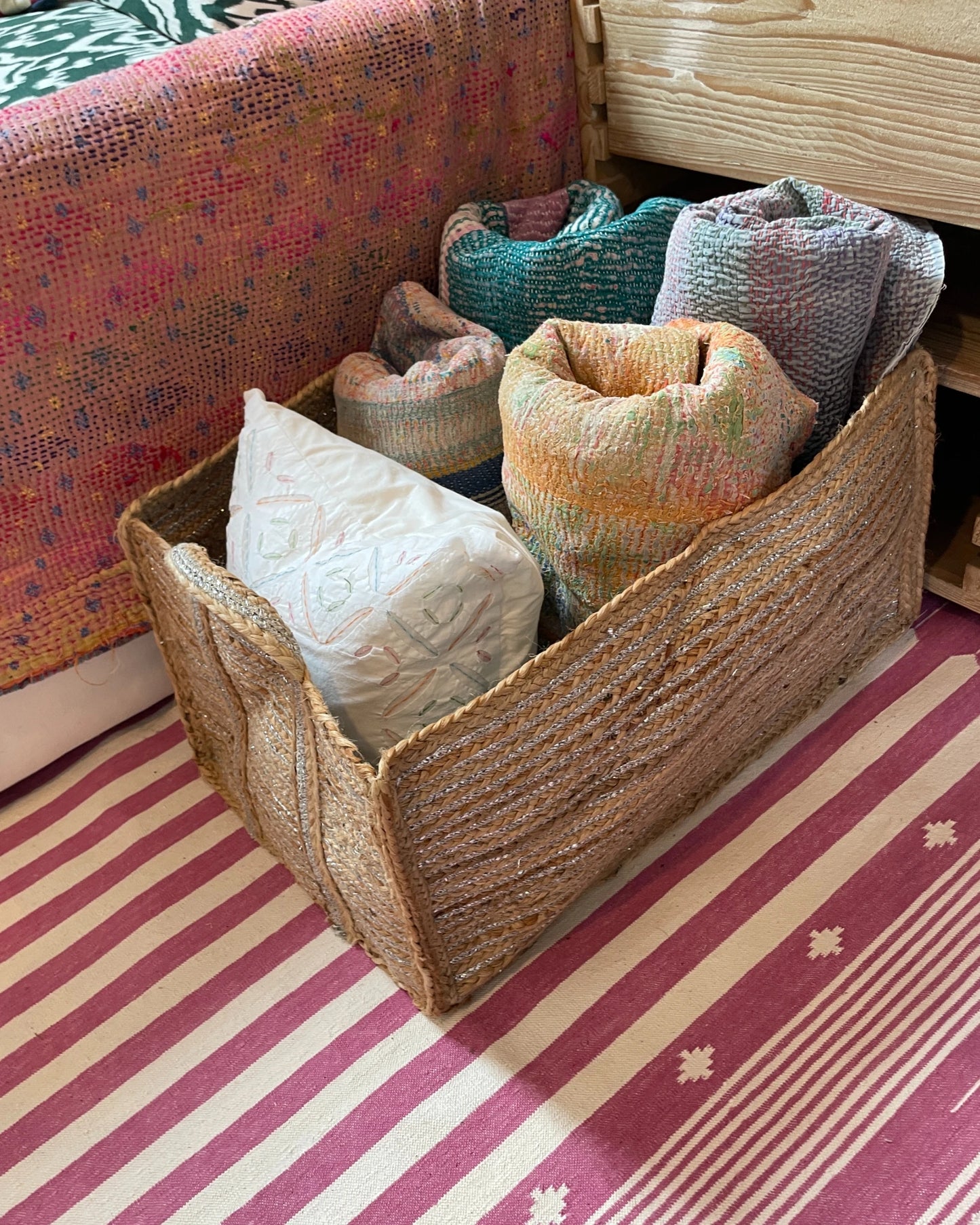 Extra large low storage basket, perfect for under bed storage