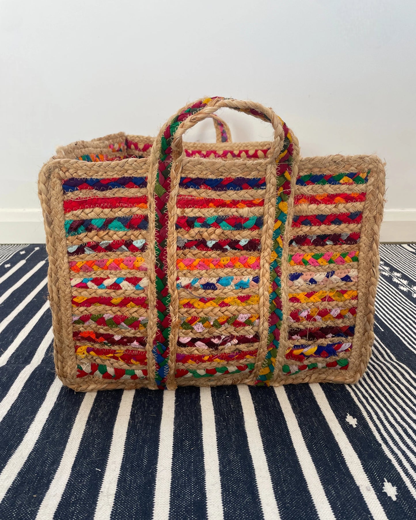 Rectangular low storage basket suitable for under bed storage