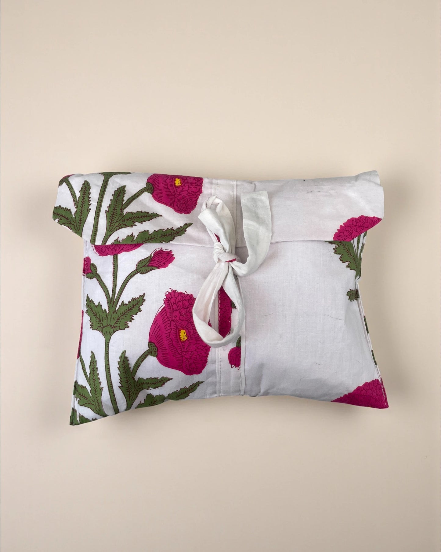 Tie fastening dust bag for pyjama set for neat storage and easy gifting
