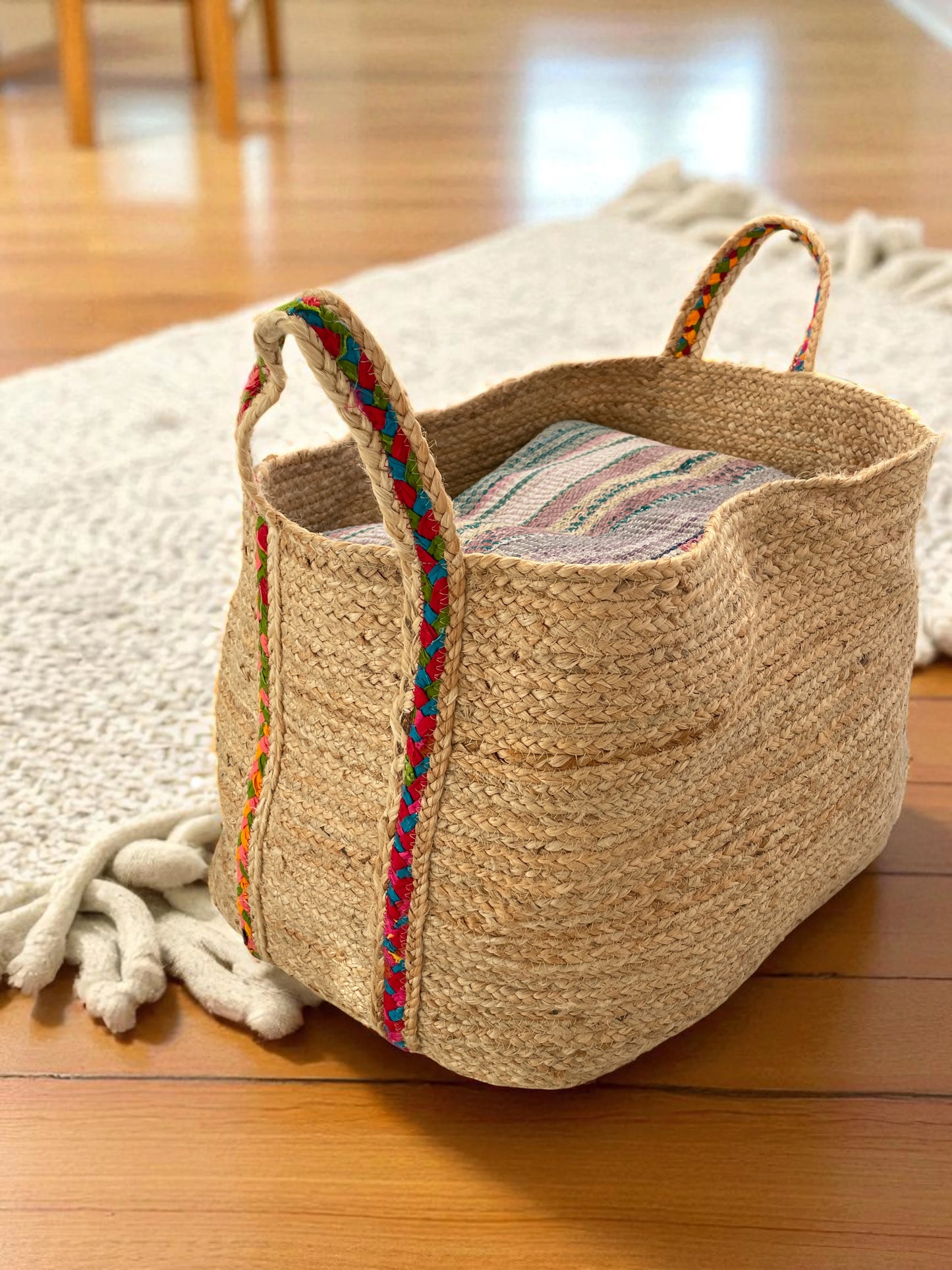 extra large storage basket for blanket, log or toy storage