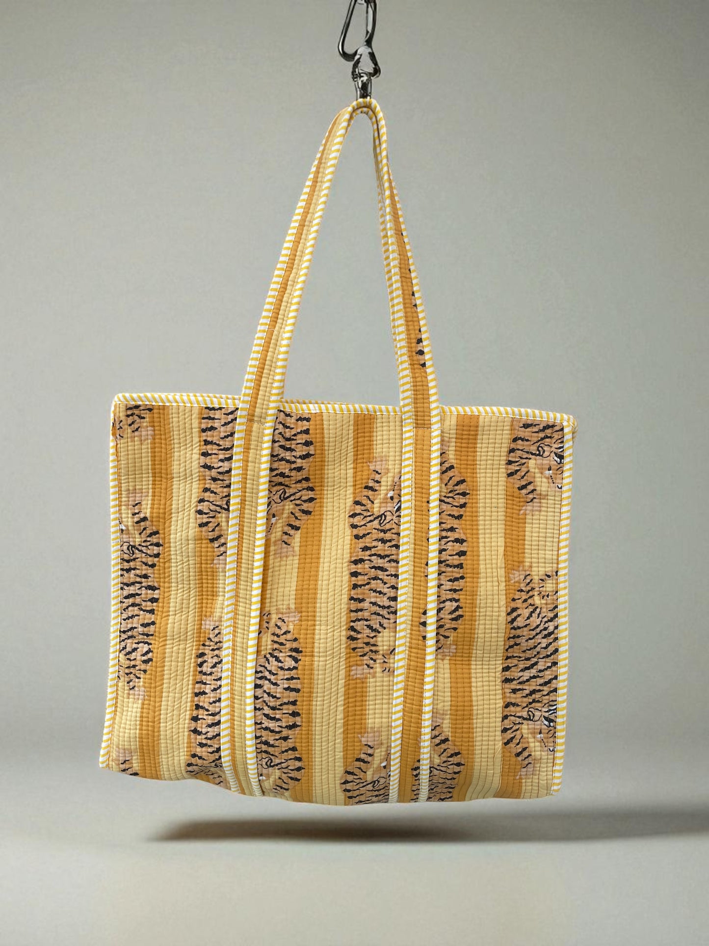 Golden Tiger Striped Quilted Bag