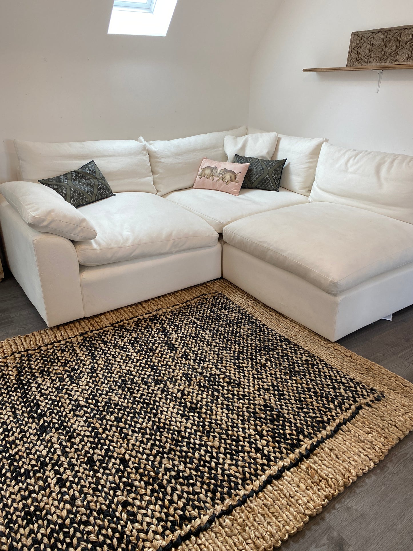 5ft by 7ft large natural area rug, handmade in india