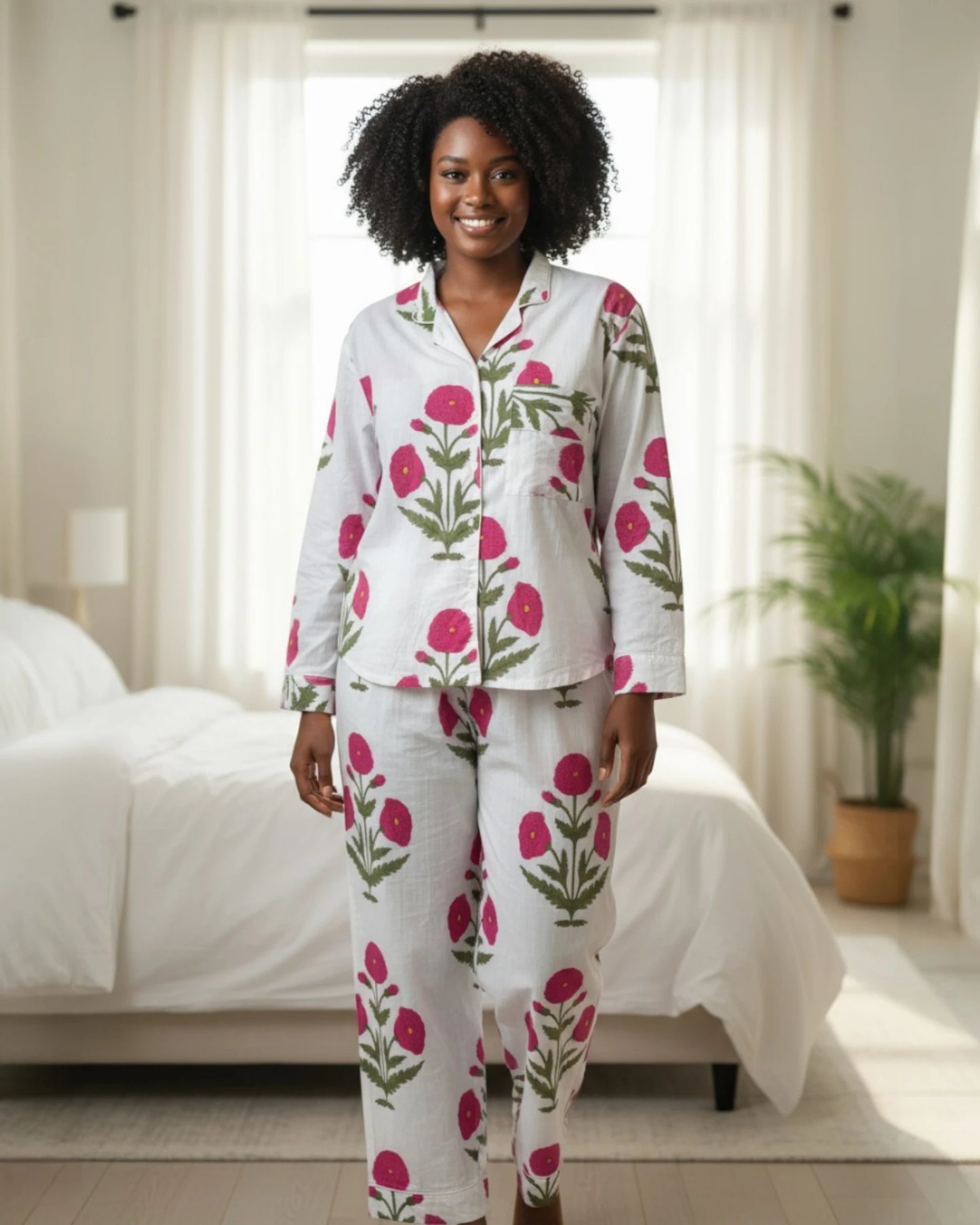 Block print pyjama set for plus size size 14 women