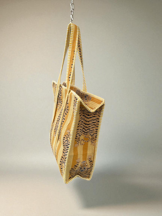 Golden Tiger Striped Quilted Bag