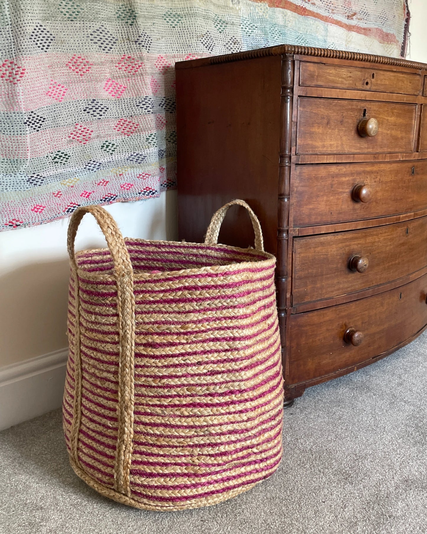 Colourful basket making for a perfect childrens wash basket or laundry basket or childrens toy storage