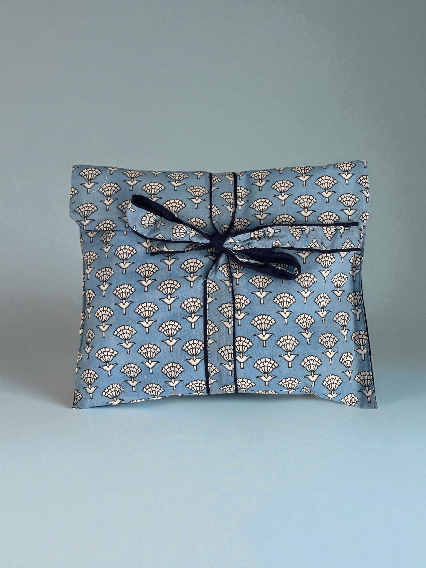 Blue Floral Block Print Long Pyjamas - Small Size