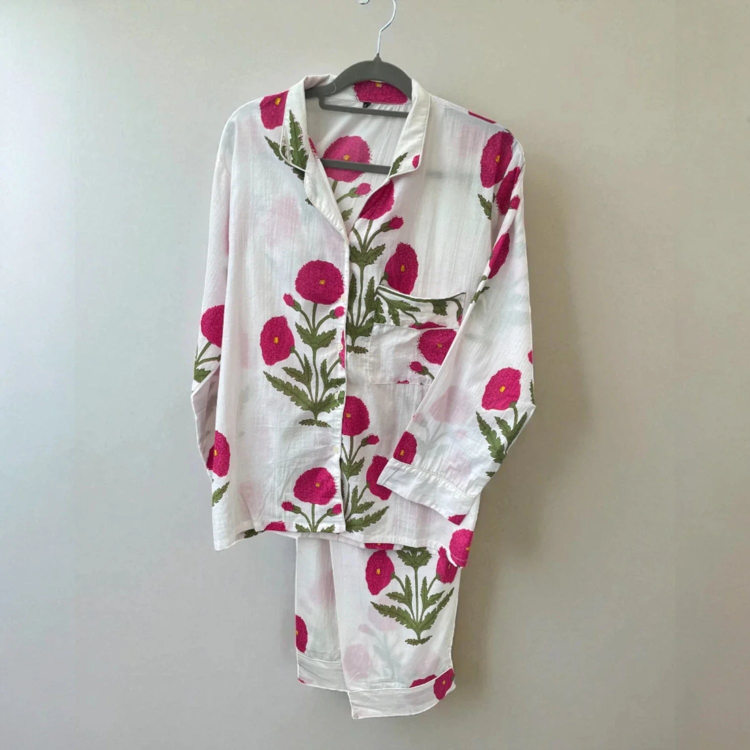 block printed 100% cotton pyjamas