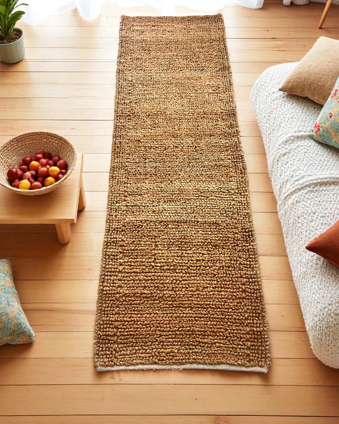 Textured Looped Jute Runner - 2ft 6 by 8ft