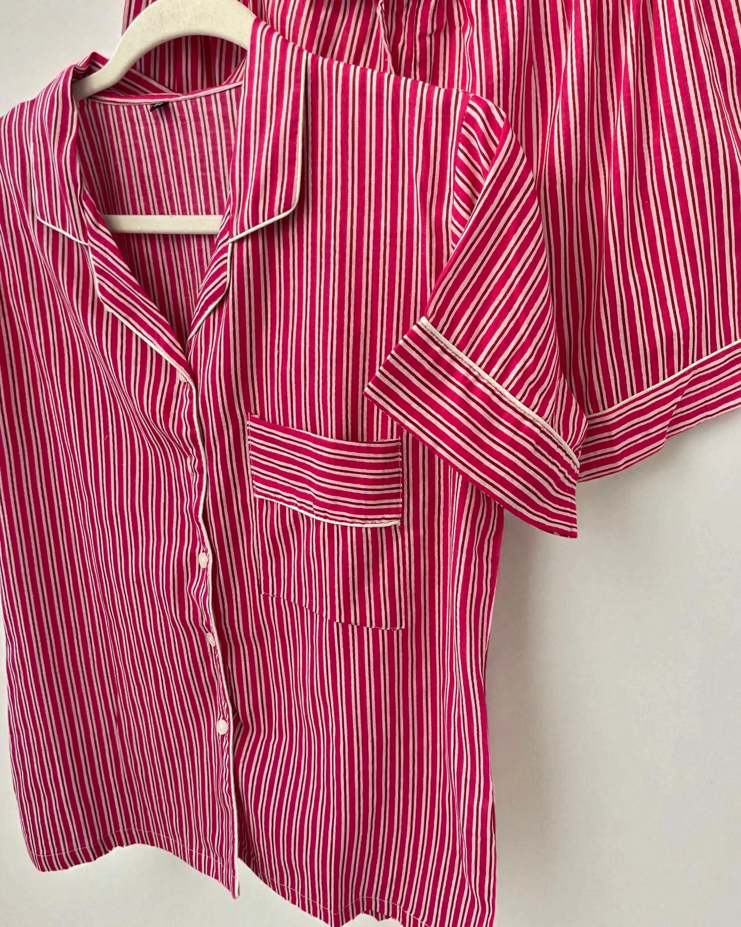 block print pyjama set with pockets with gift bag