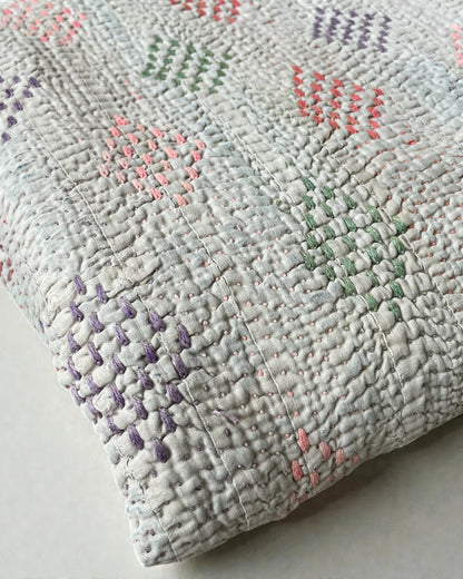 Reversible Double Cotton Hand Stitched Kantha Throw