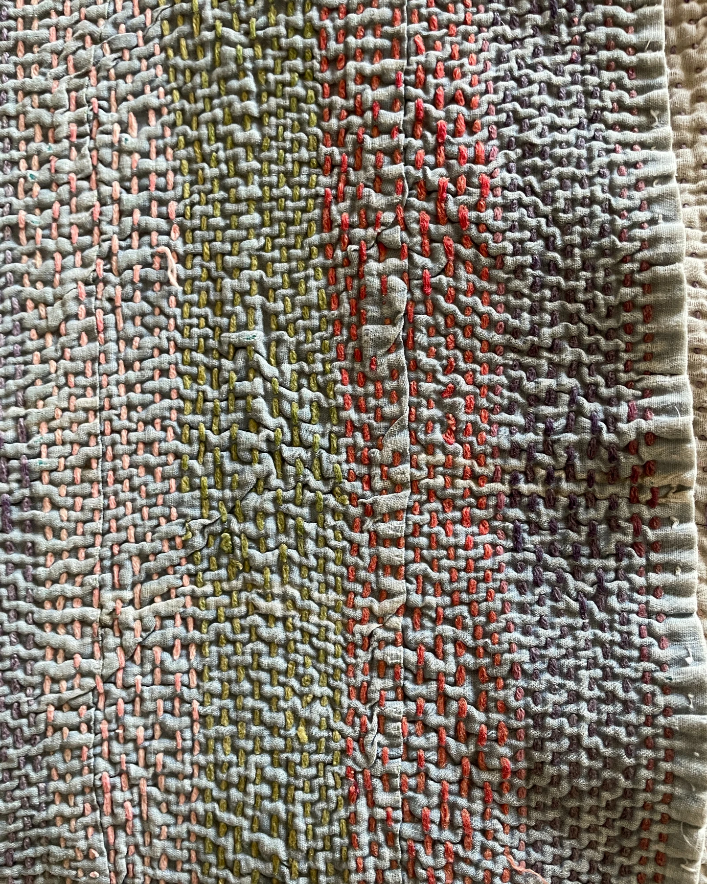 Reversible Double Cotton Hand Stitched Kantha Throw