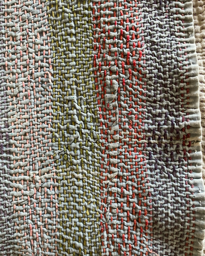 Reversible Double Cotton Hand Stitched Kantha Throw