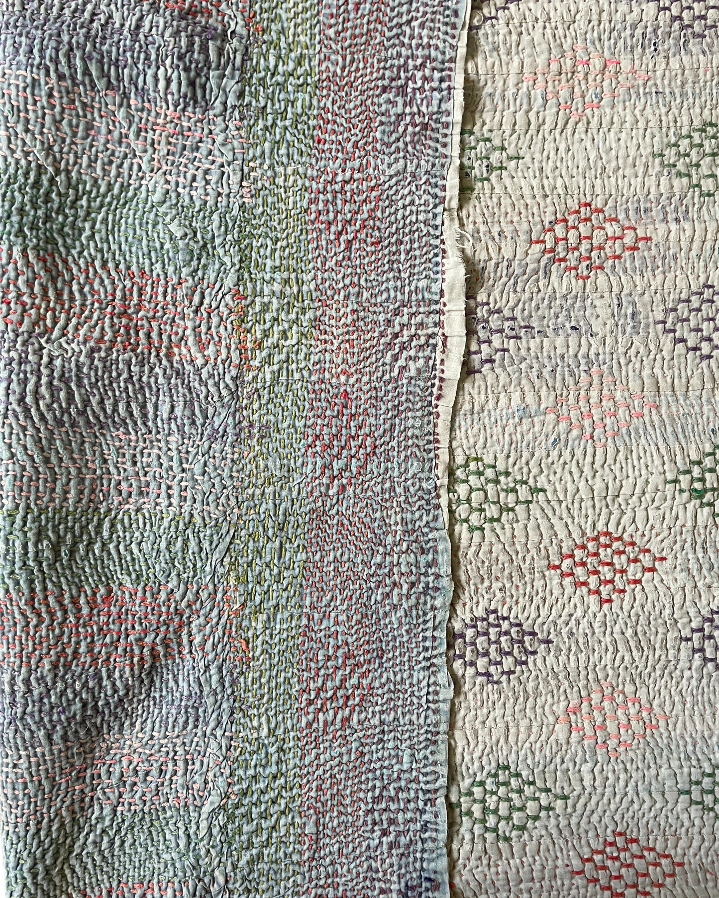 Reversible Double Cotton Hand Stitched Kantha Throw