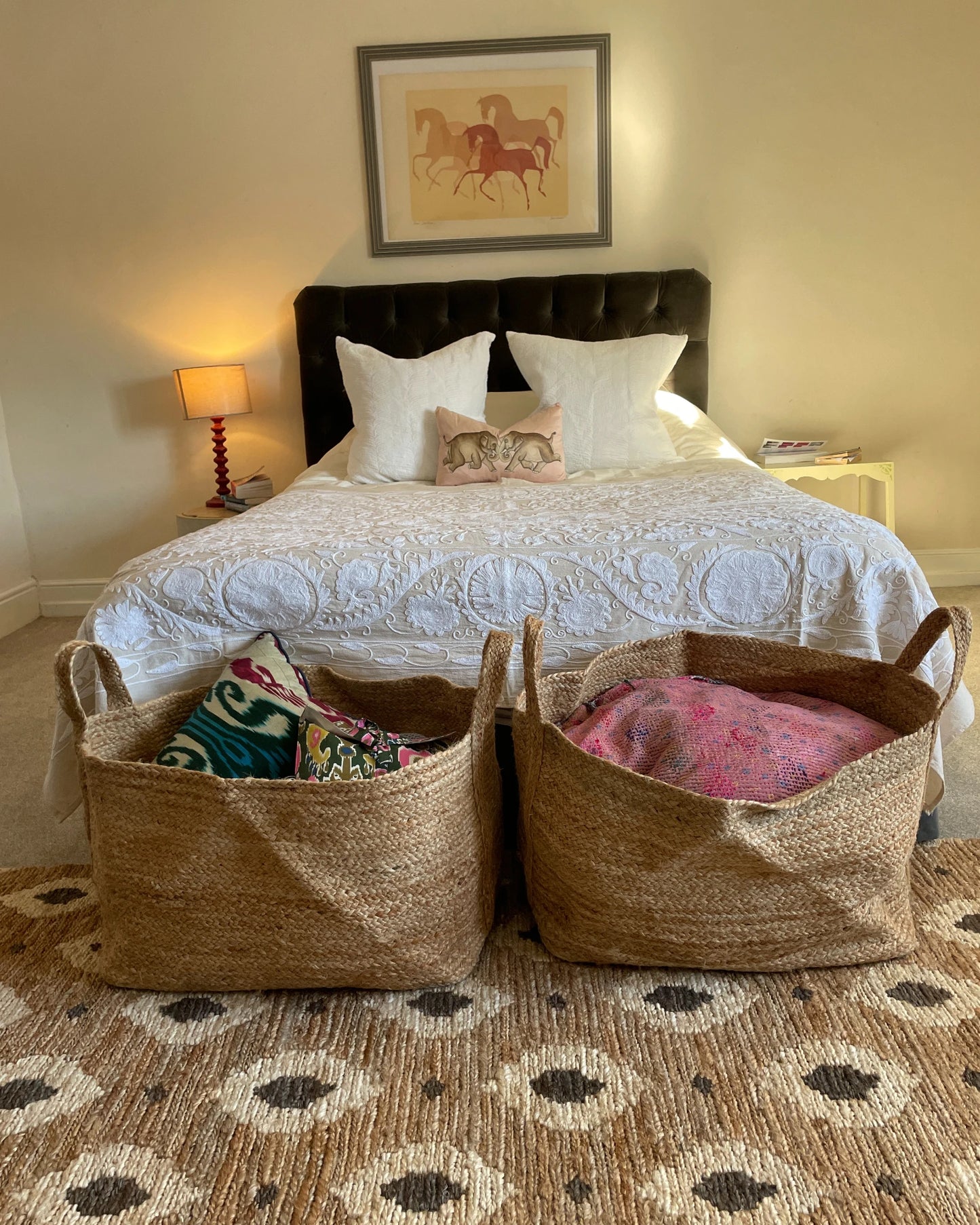 Extra Large Rounded Jute Storage Basket in Natural