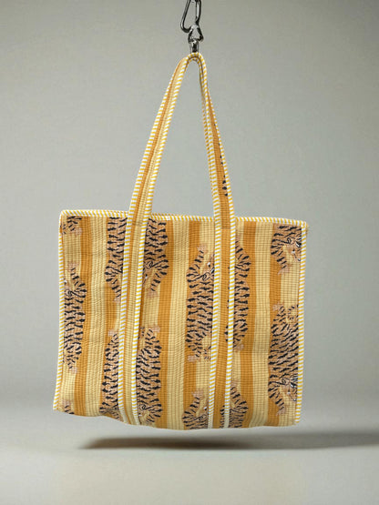 Golden Tiger Striped Quilted Bag