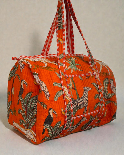 Jungle Print Cotton Weekend and Gym Bag