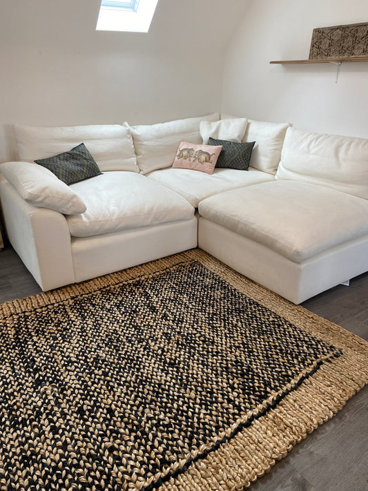 5ft by 7ft large natural area rug, handmade in india