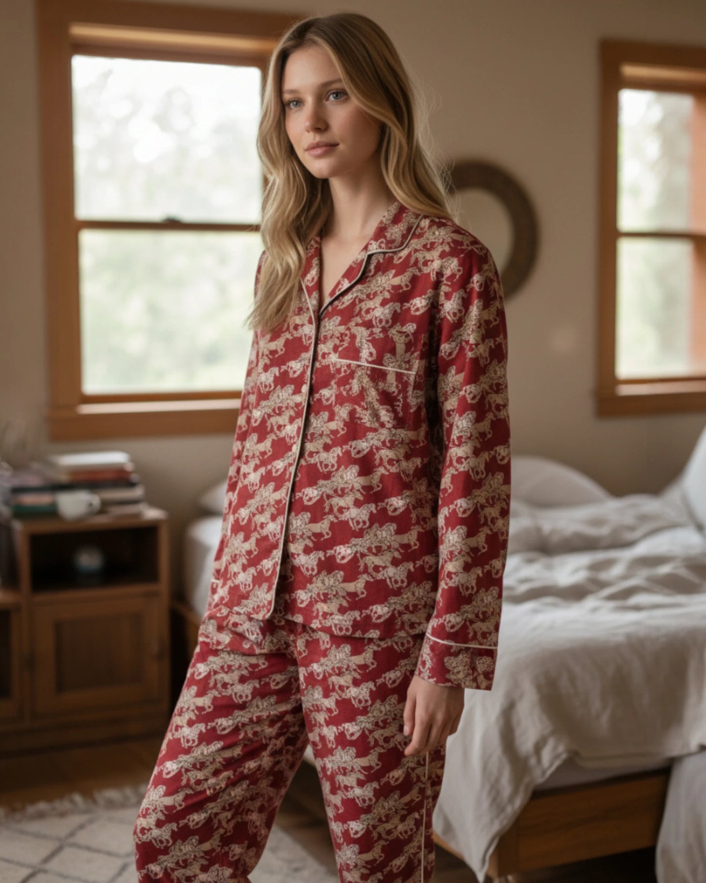 Mode in equestrian pyjama set