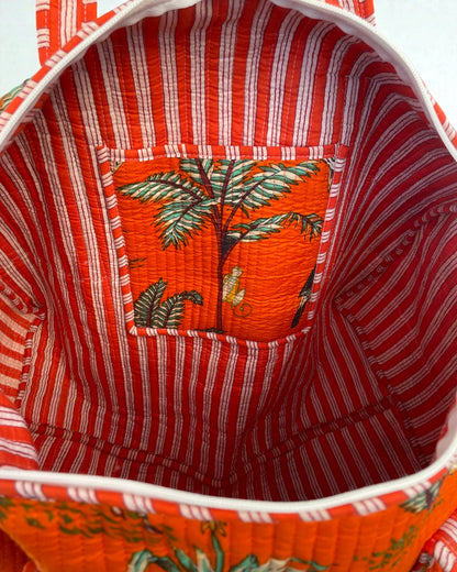 Jungle Print Cotton Weekend and Gym Bag