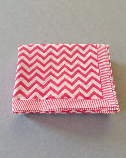 Pink Chevron Tablecloth