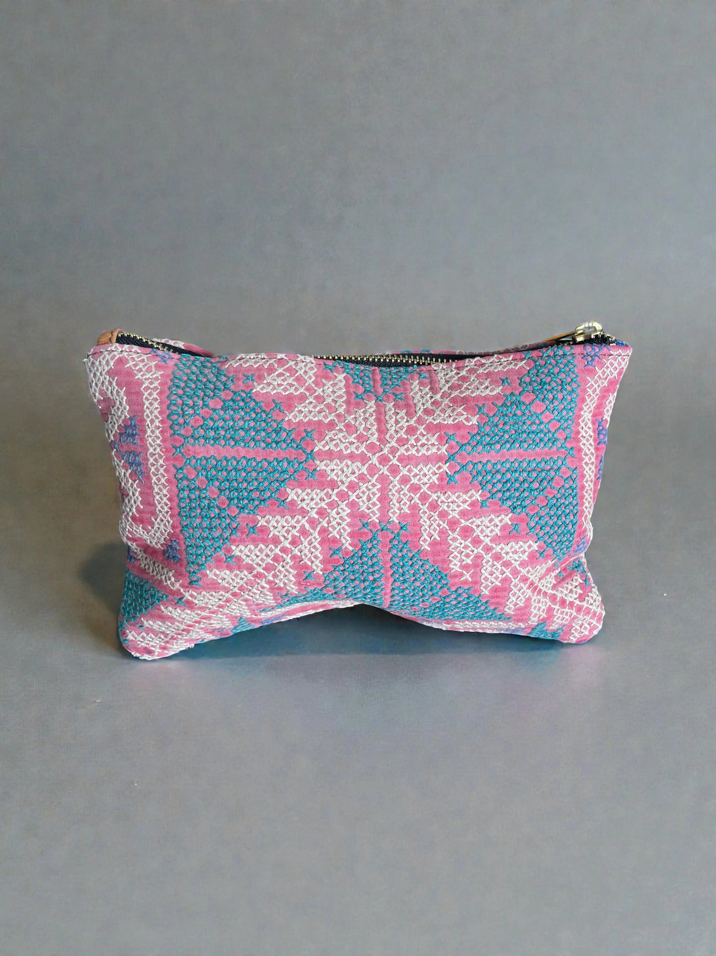 unique kantha purse with zip