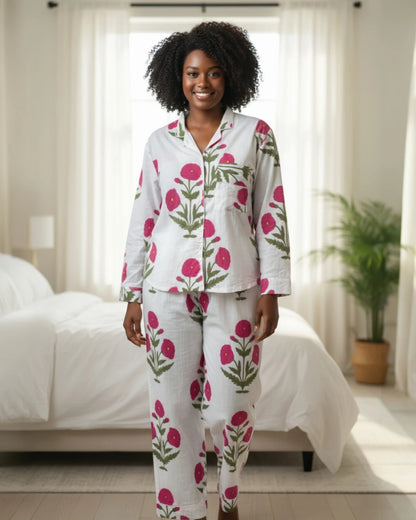 Block print pyjama set for plus size size 14 women