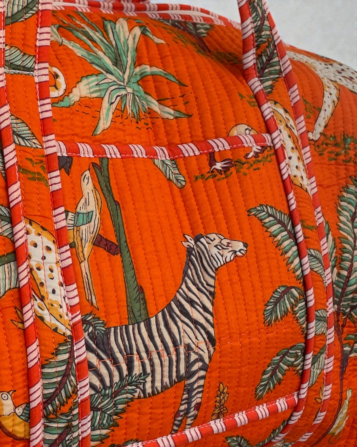 Jungle Print Cotton Weekend and Gym Bag