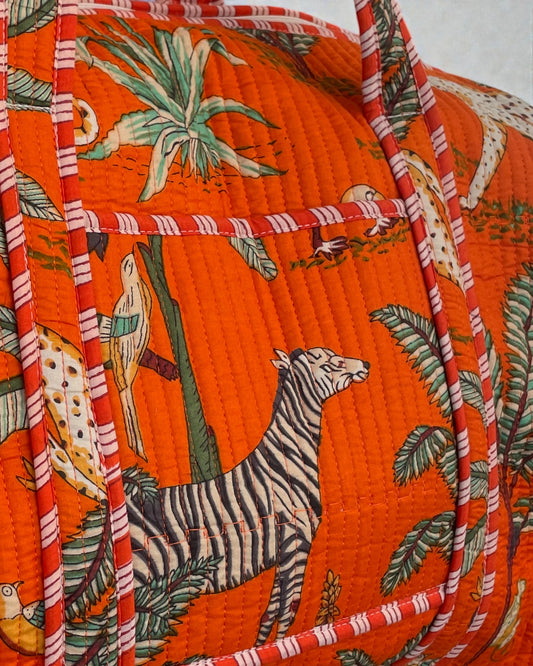 Jungle Print Cotton Weekend and Gym Bag