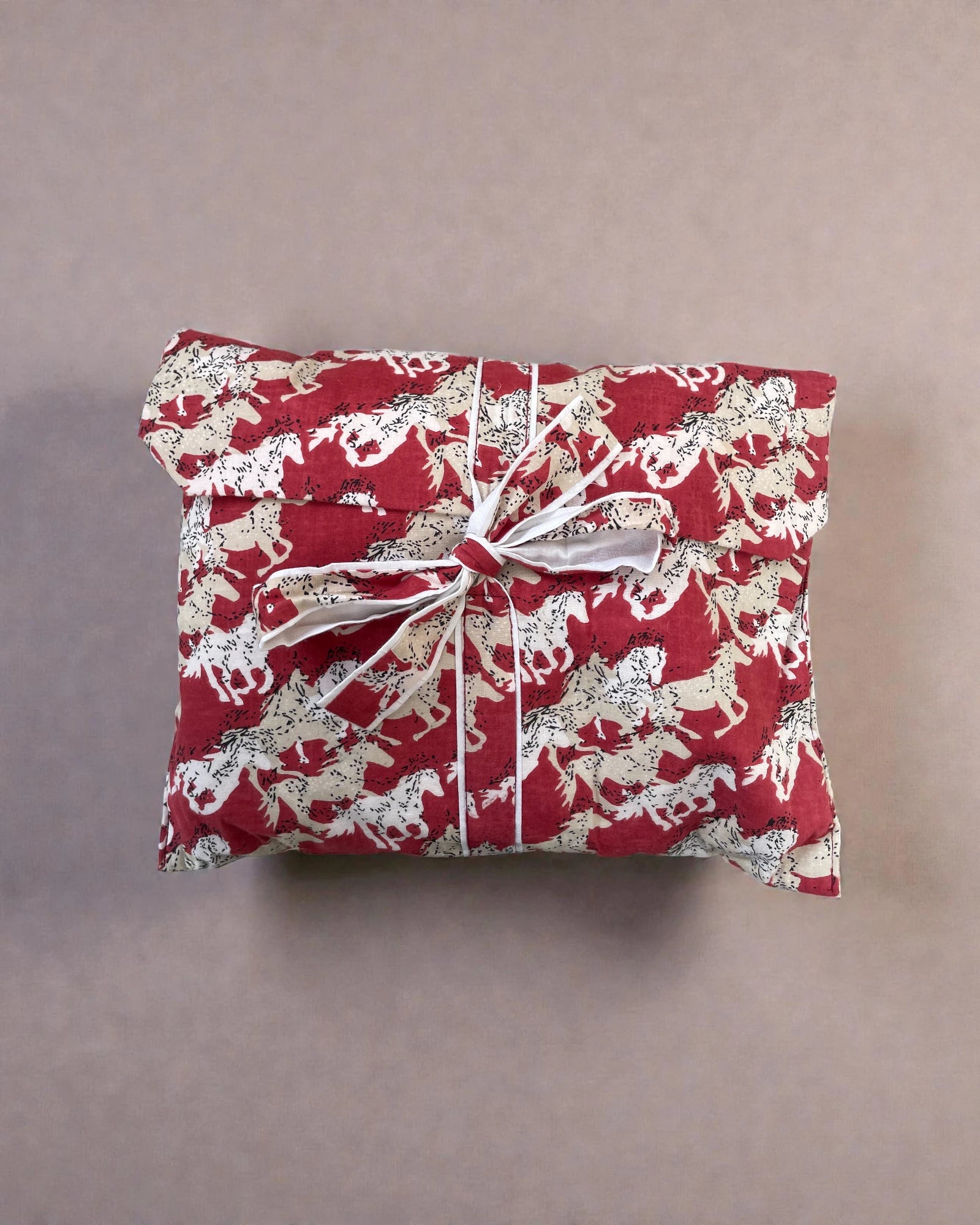 Red running wild horse pyjamas gift bag 