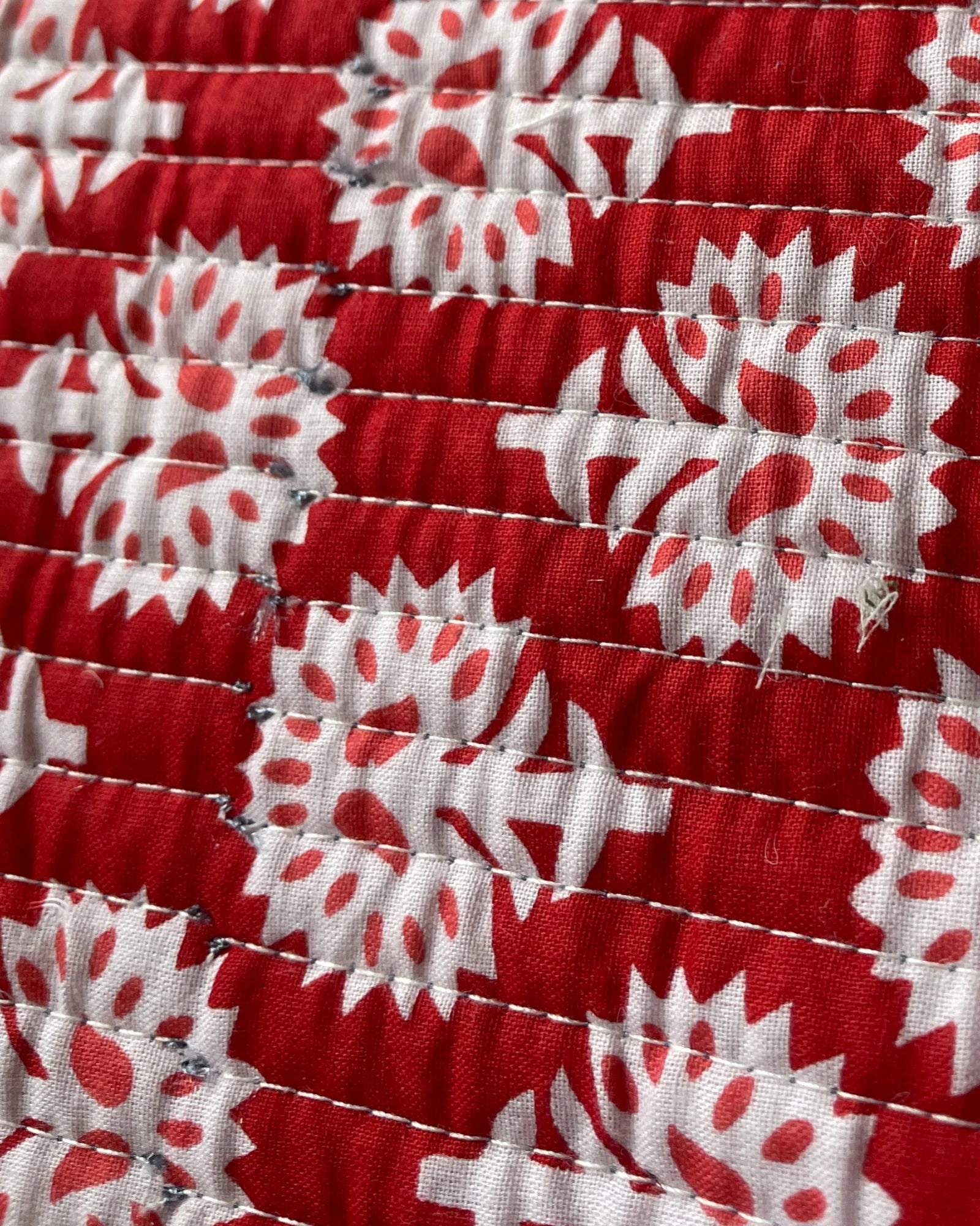Flawed red side of placemat