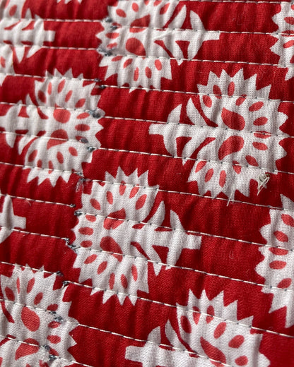 Flawed red side of placemat