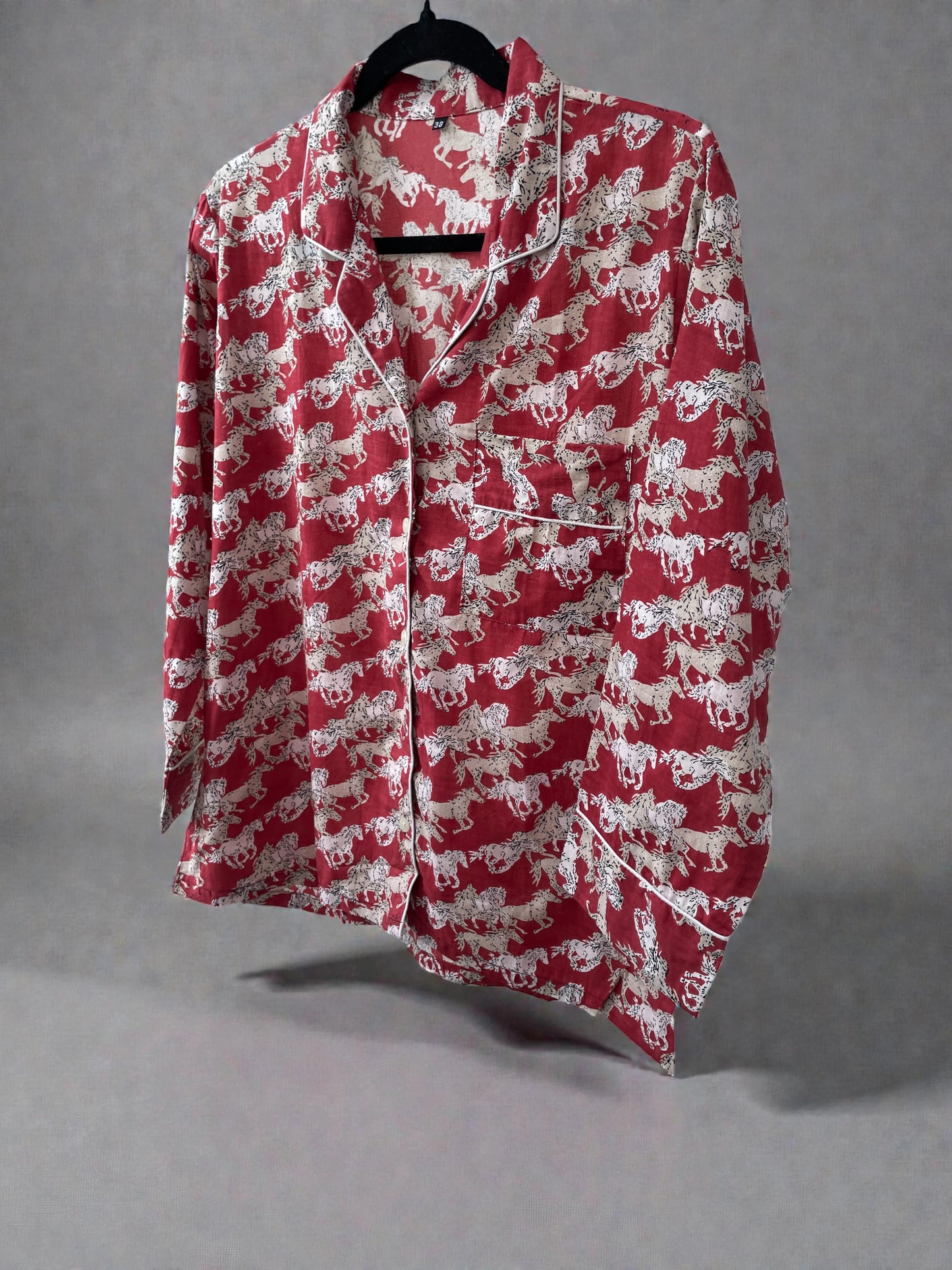 Tailored shirt matching trousers small size pyjama set in 100% cotton