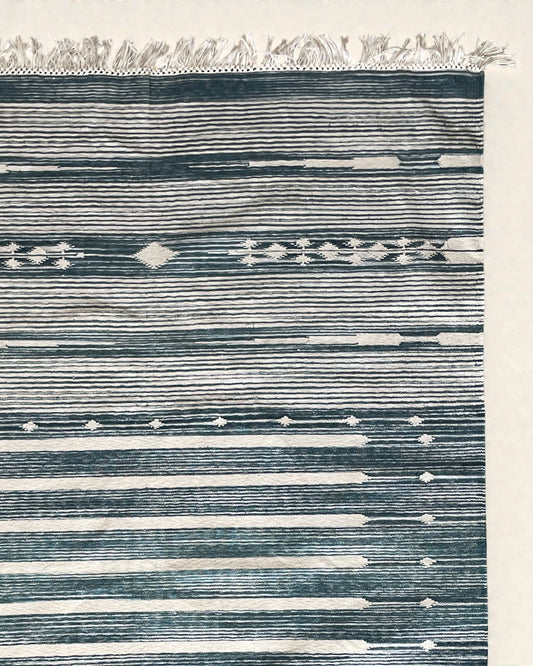 stonewashed blue area rug for hallway or childrens bedroom 